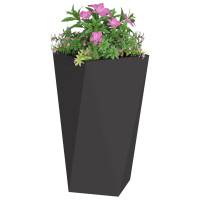 Produktbild för Planteringskärl 2 pcs Svart 40 x 40 x 75 cm Stål