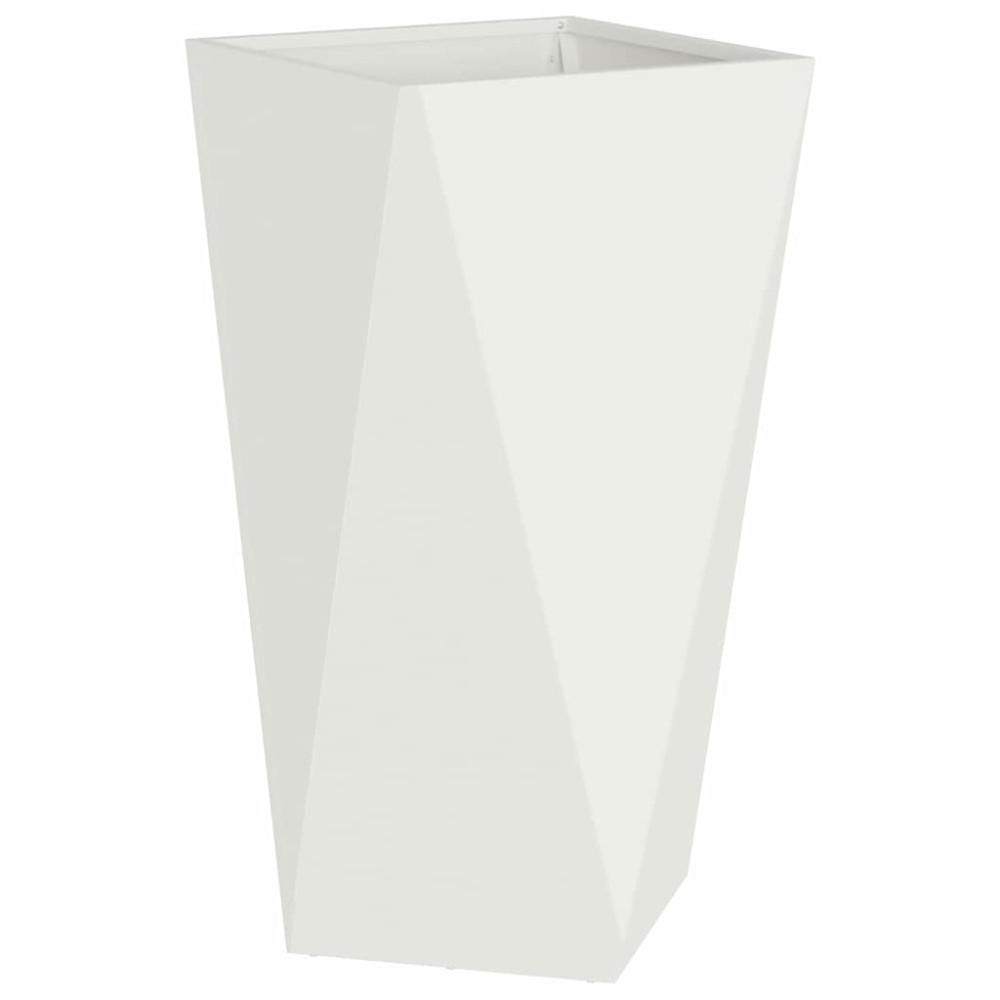 Produktbild för Planteringskärl Vit 40 x 40 x 75 cm Stål