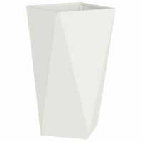 Produktbild för Planteringskärl Vit 40 x 40 x 75 cm Stål