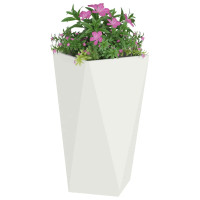 Produktbild för Planteringskärl Vit 40 x 40 x 75 cm Stål