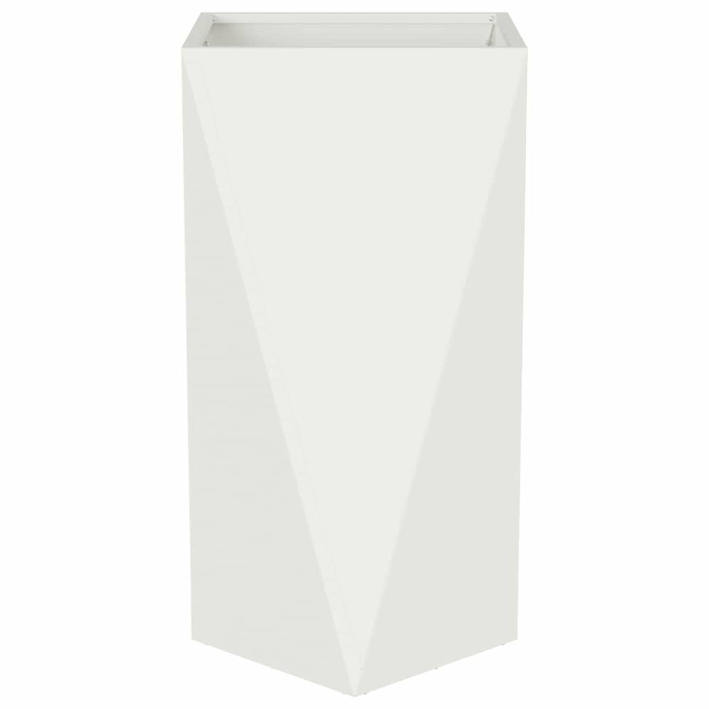 Produktbild för Planteringskärl Vit 40 x 40 x 75 cm Stål