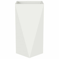 Produktbild för Planteringskärl Vit 40 x 40 x 75 cm Stål
