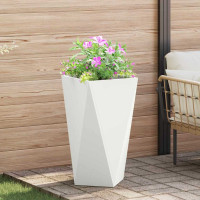 Produktbild för Planteringskärl 2 pcs Vit 40 x 40 x 75 cm Stål