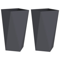 Produktbild för Planteringskärl 2 pcs Antracit 40 x 40 x 75 cm Stål