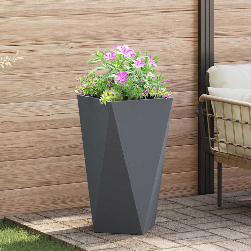 Produktbild för Planteringskärl 2 pcs Antracit 40 x 40 x 75 cm Stål