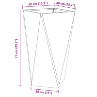 Produktbild för Planteringskärl 2 pcs Olivgrön 40 x 40 x 75 cm Stål