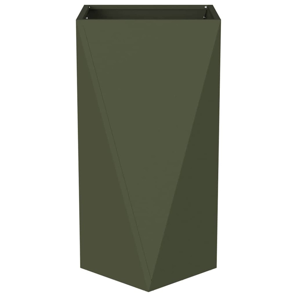 Produktbild för Planteringskärl 2 pcs Olivgrön 40 x 40 x 75 cm Stål
