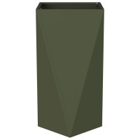 Produktbild för Planteringskärl 2 pcs Olivgrön 40 x 40 x 75 cm Stål