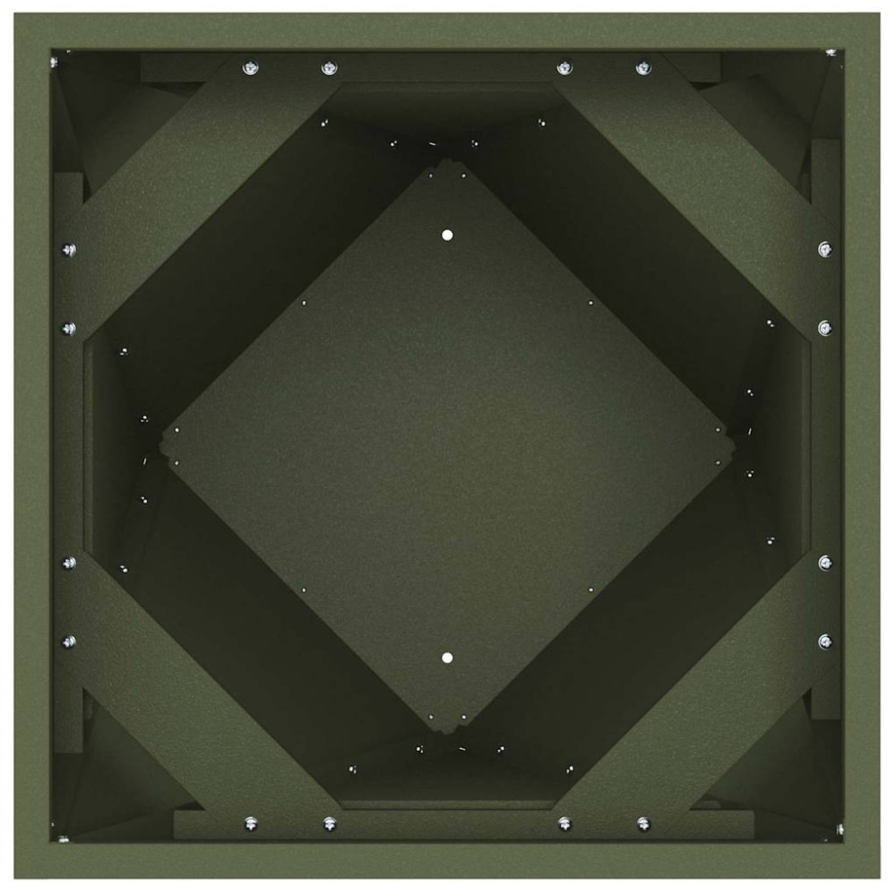 Produktbild för Planteringskärl 2 pcs Olivgrön 40 x 40 x 75 cm Stål