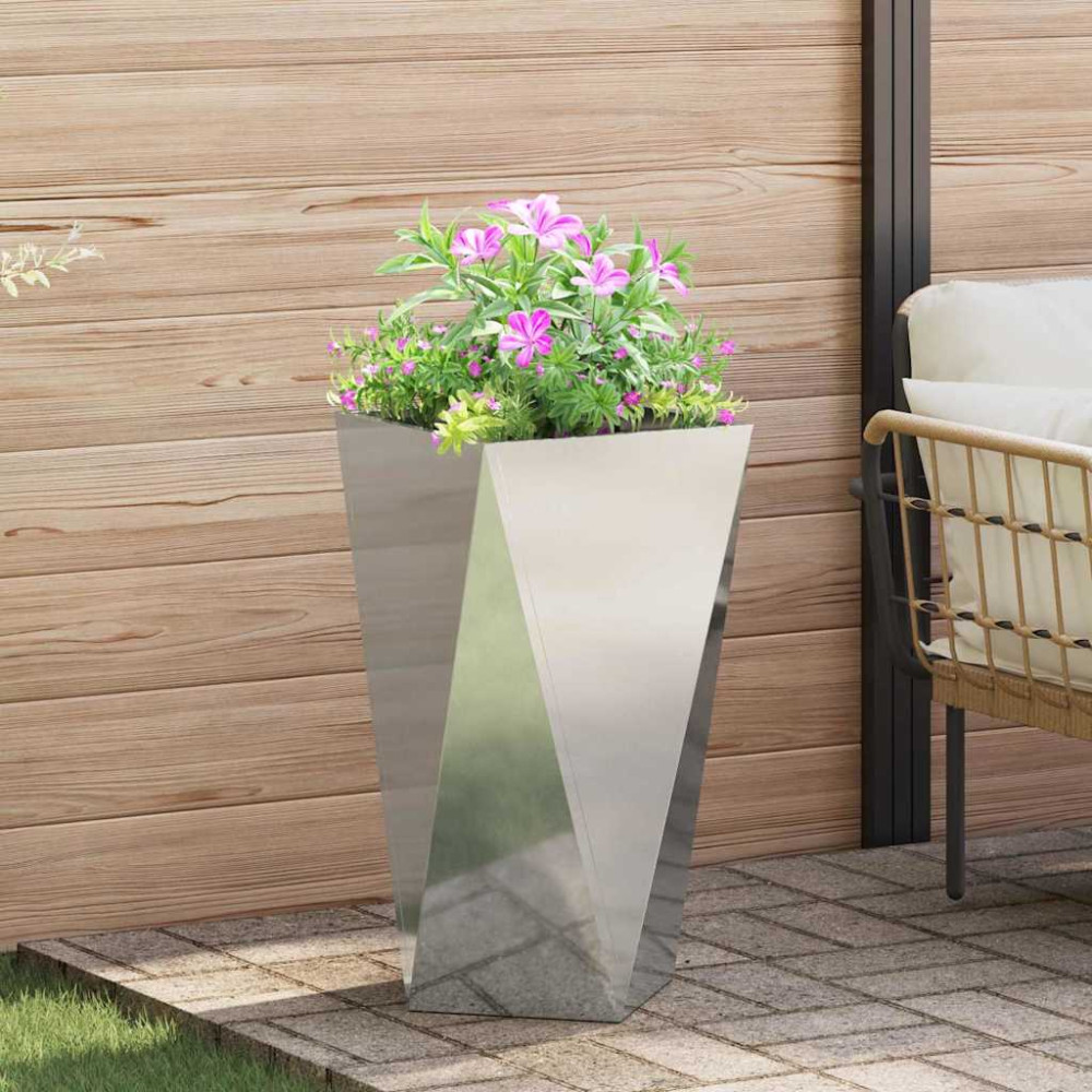 Produktbild för Planteringskärl 2 pcs Silver 40 x 40 x 75 cm Galvaniserat Stål