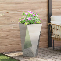 Produktbild för Planteringskärl 2 pcs Silver 40 x 40 x 75 cm Galvaniserat Stål