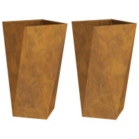 Produktbild för Planteringskärl 2 pcs Rostig 40 x 40 x 75 cm