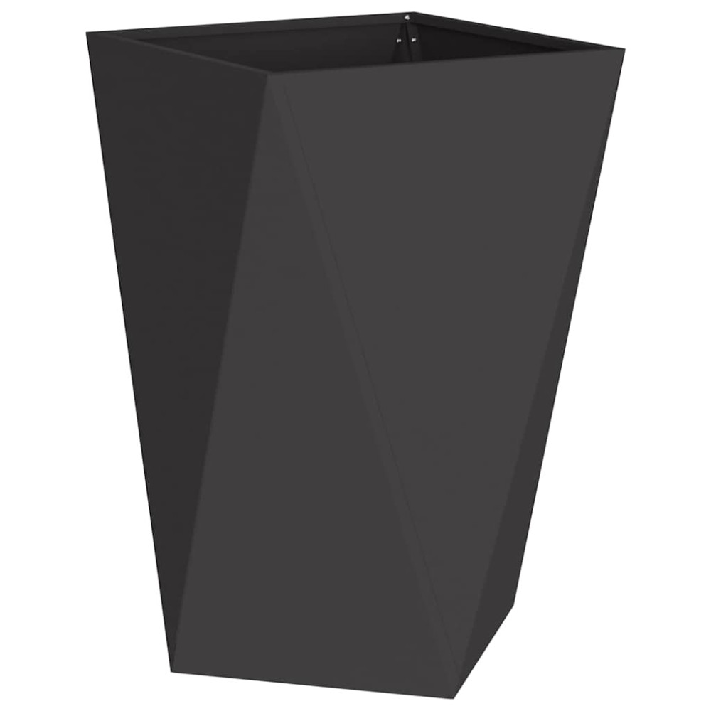 Produktbild för Planteringskärl Svart 50 x 50 x 75 cm Stål