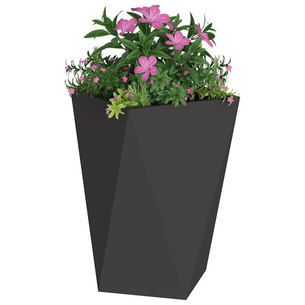 Produktbild för Planteringskärl Svart 50 x 50 x 75 cm Stål