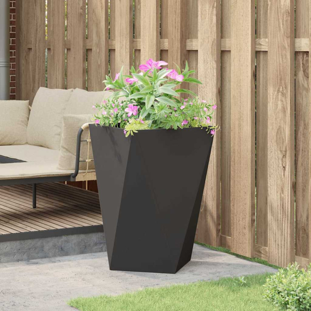Produktbild för Planteringskärl Svart 50 x 50 x 75 cm Stål