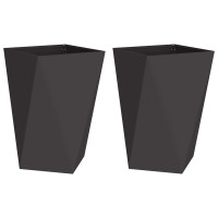Produktbild för Planteringskärl 2 pcs Svart 50 x 50 x 75 cm Stål