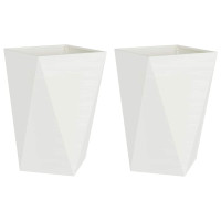 Produktbild för Planteringskärl 2 pcs Vit 50 x 50 x 75 cm Stål