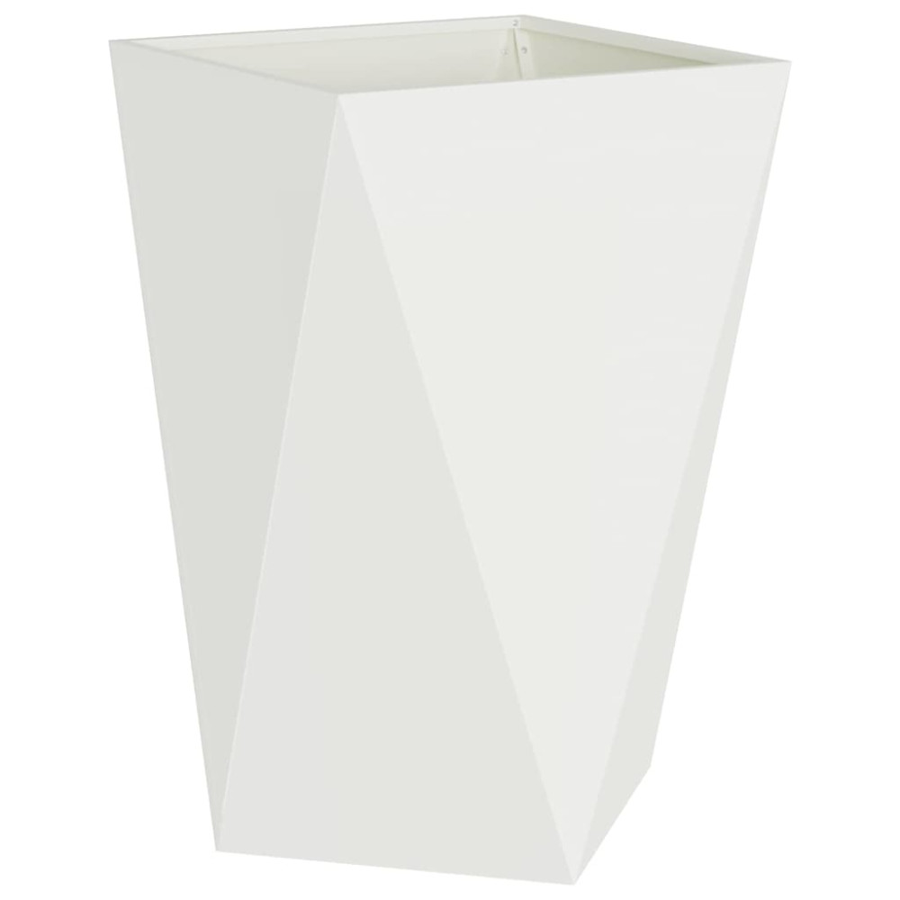 Produktbild för Planteringskärl 2 pcs Vit 50 x 50 x 75 cm Stål