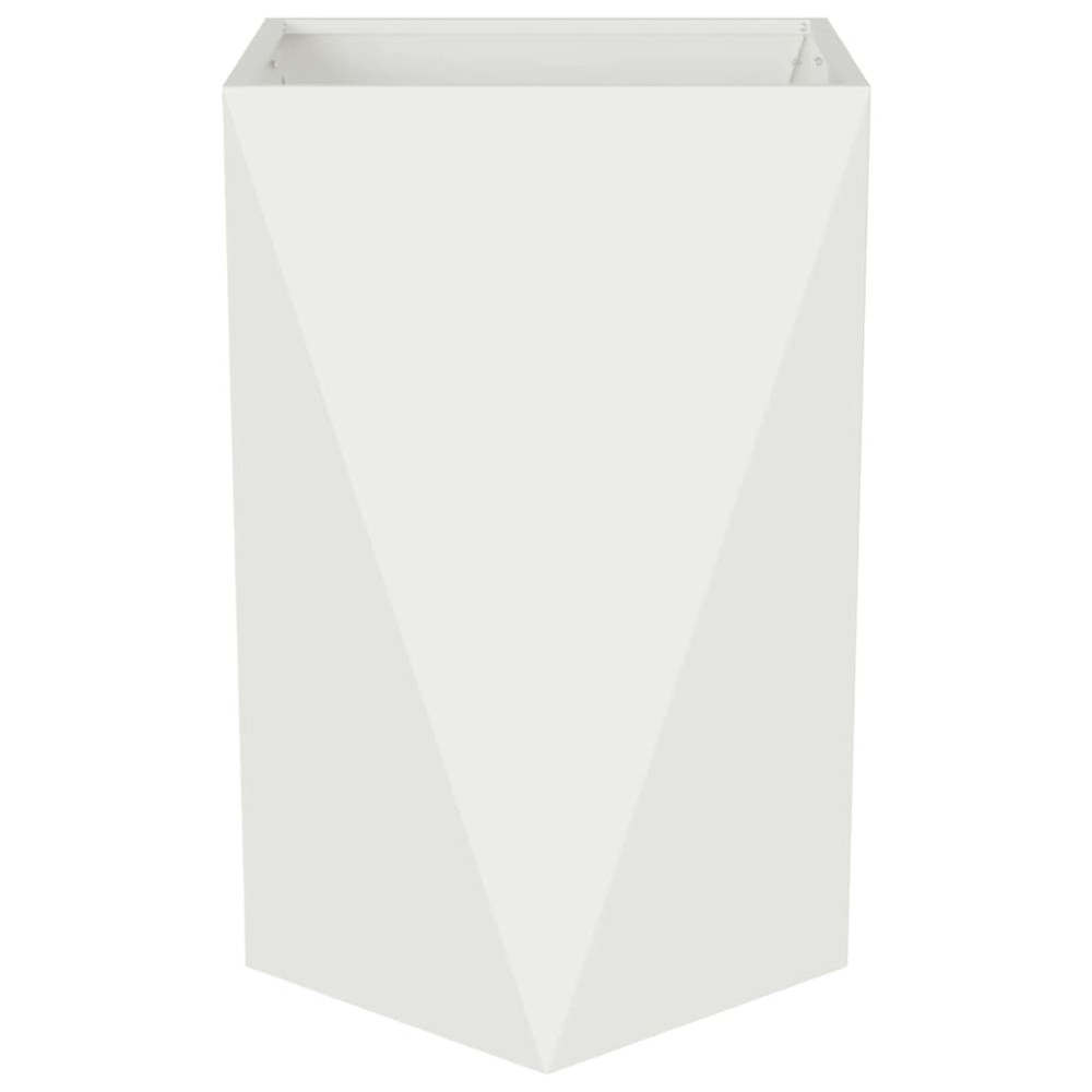 Produktbild för Planteringskärl 2 pcs Vit 50 x 50 x 75 cm Stål