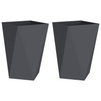 Produktbild för Planteringskärl 2 pcs Antracit 50 x 50 x 75 cm Stål