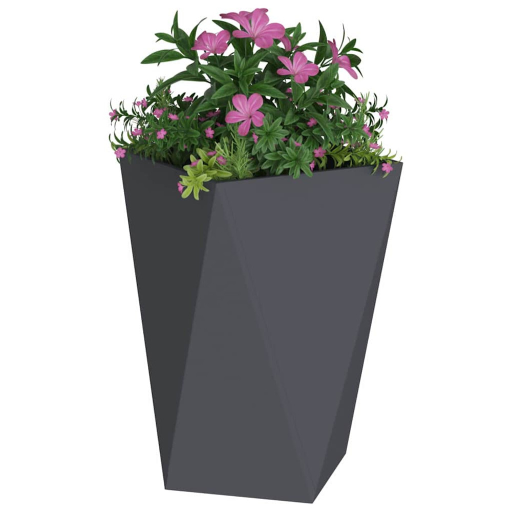 Produktbild för Planteringskärl 2 pcs Antracit 50 x 50 x 75 cm Stål