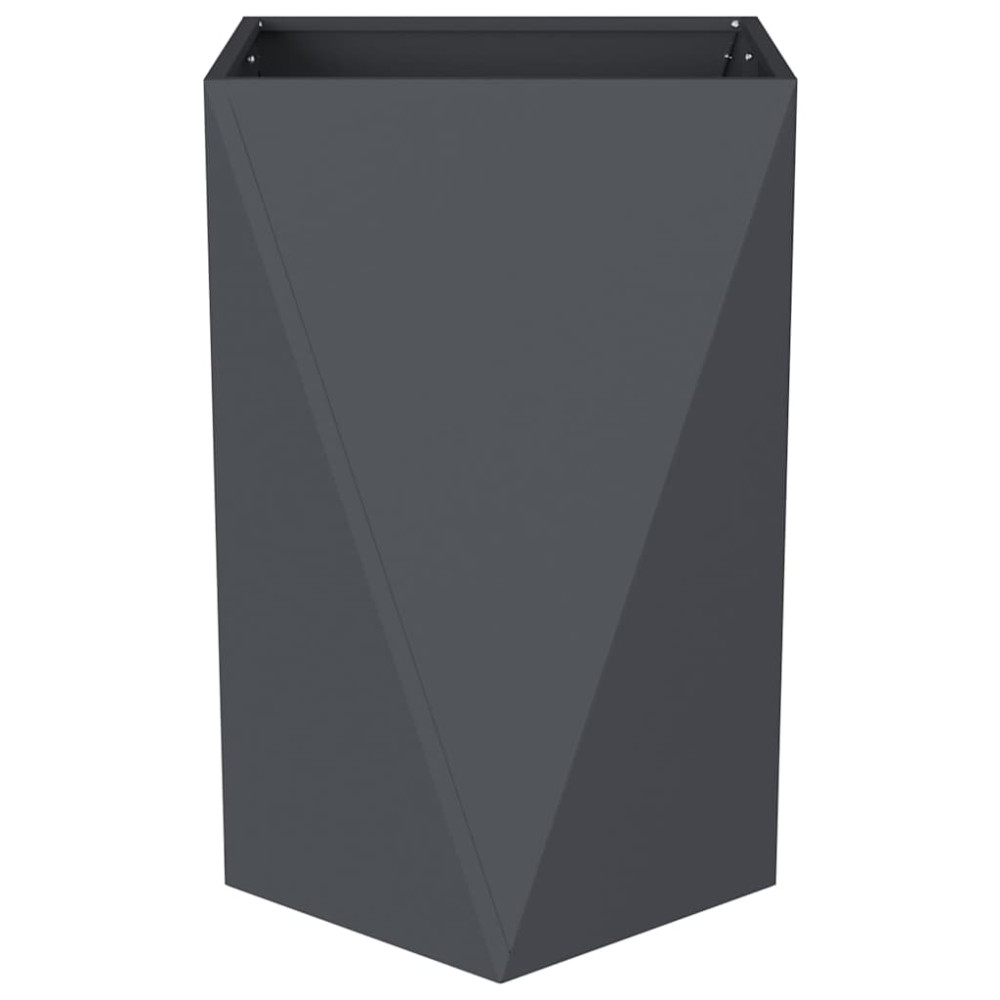 Produktbild för Planteringskärl 2 pcs Antracit 50 x 50 x 75 cm Stål