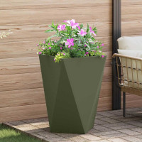 Produktbild för Planteringskärl 2 pcs Olivgrön 50 x 50 x 75 cm Stål