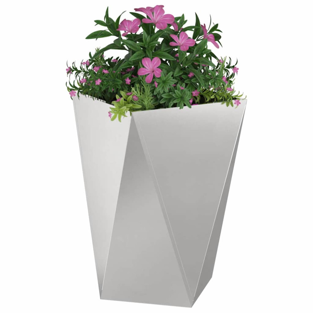 Produktbild för Planteringskärl Silver 50 x 50 x 75 cm Rostfritt stål