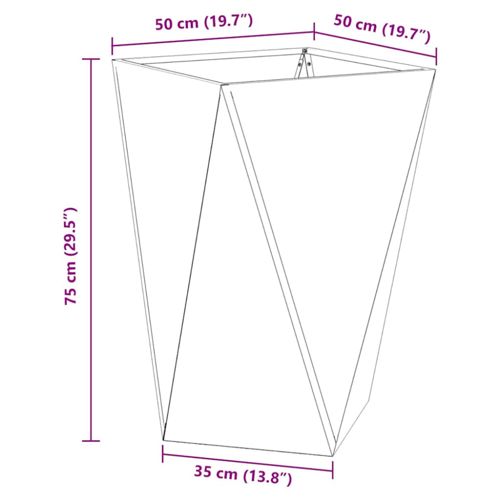 Produktbild för Planteringskärl 2 pcs Silver 50 x 50 x 75 cm Rostfritt stål
