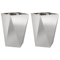 Produktbild för Planteringskärl 2 pcs Silver 50 x 50 x 75 cm Rostfritt stål