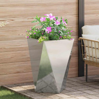 Produktbild för Planteringskärl 2 pcs Silver 50 x 50 x 75 cm Galvaniserat Stål