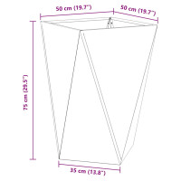Produktbild för Planteringskärl 2 pcs Rostig 50 x 50 x 75 cm