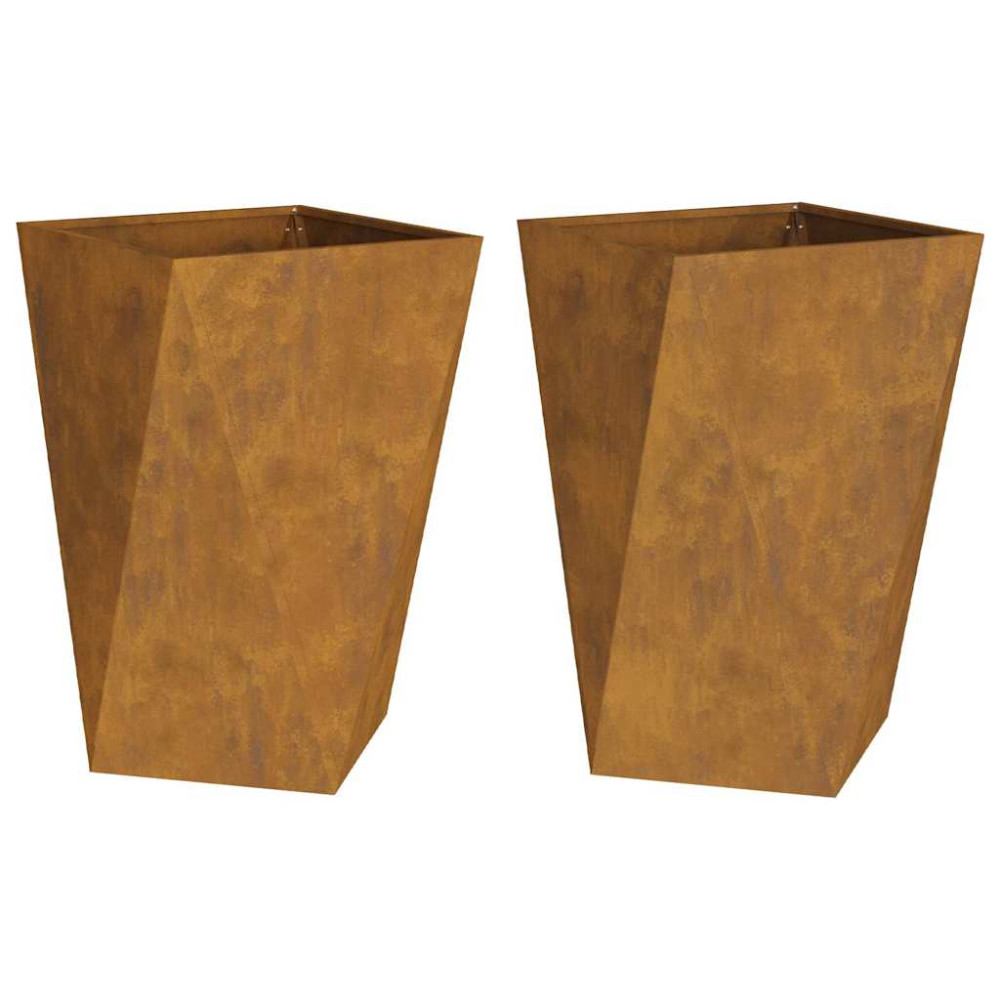 Produktbild för Planteringskärl 2 pcs Rostig 50 x 50 x 75 cm