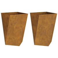 Produktbild för Planteringskärl 2 pcs Rostig 50 x 50 x 75 cm