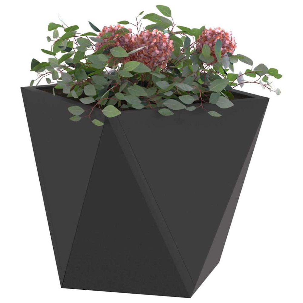 Produktbild för Planteringskärl 2 st Svart 30 x 30 x 30 cm Stål