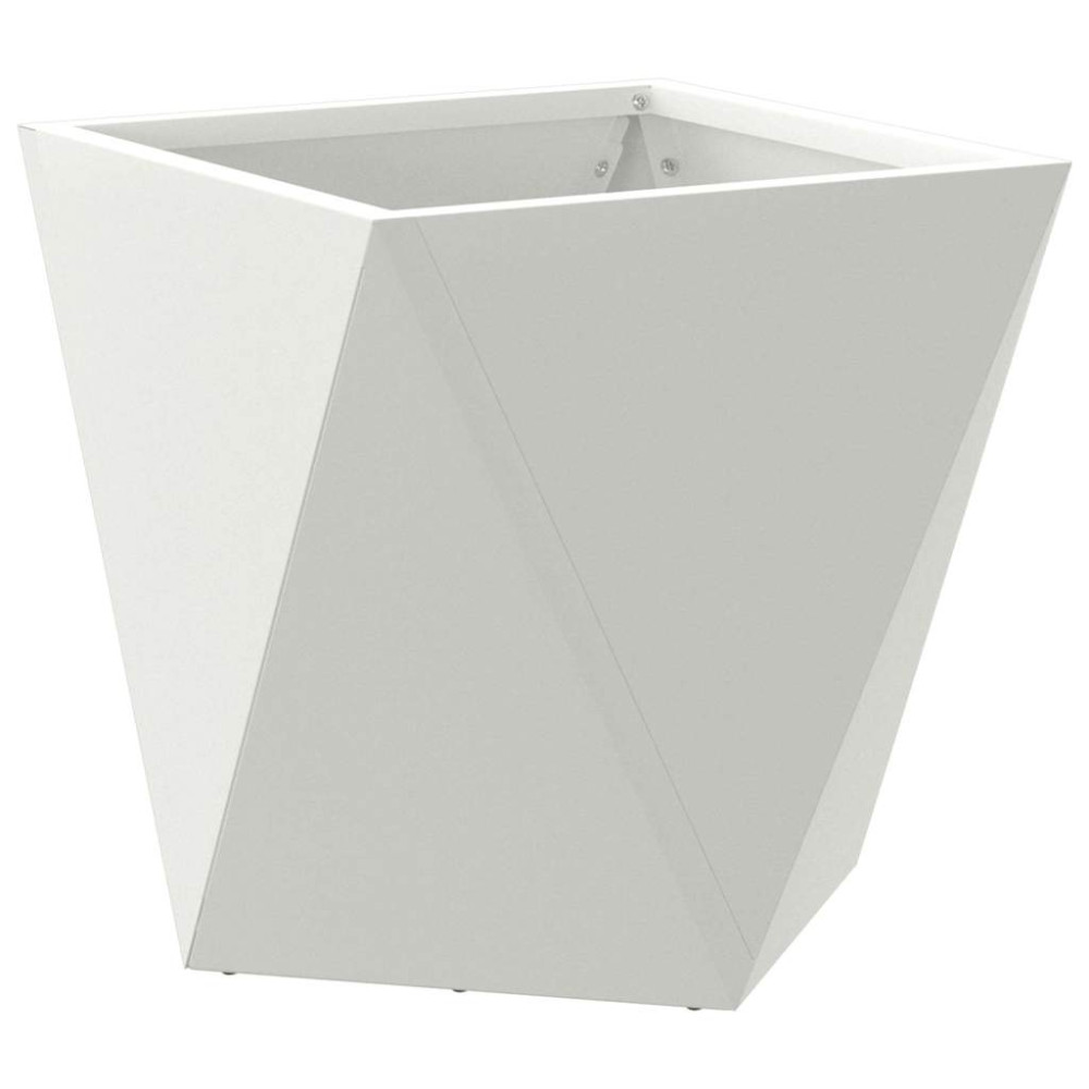 Produktbild för Planteringskärl Vit 30 x 30 x 30 cm Stål