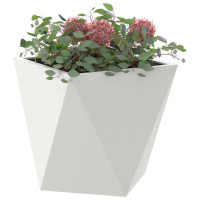 Produktbild för Planteringskärl Vit 30 x 30 x 30 cm Stål