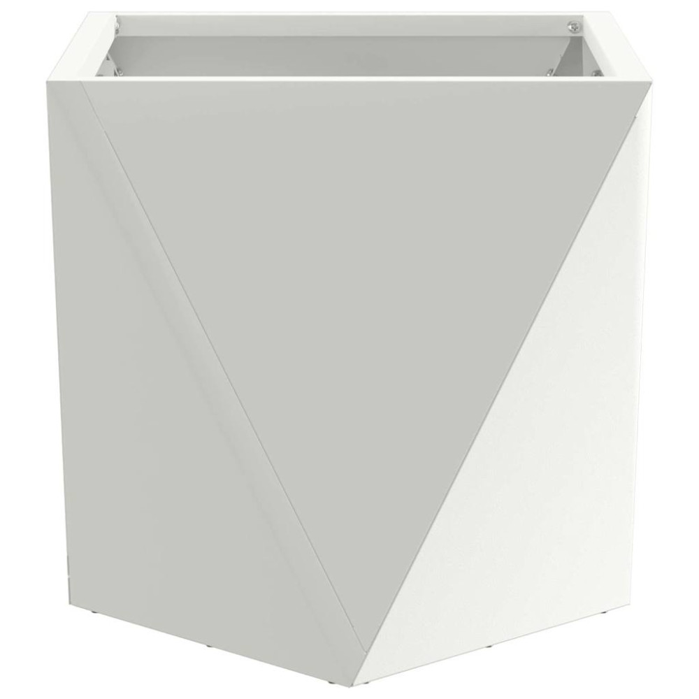 Produktbild för Planteringskärl Vit 30 x 30 x 30 cm Stål
