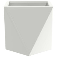 Produktbild för Planteringskärl Vit 30 x 30 x 30 cm Stål