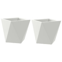 Produktbild för Planteringskärl 2 st Vit 30 x 30 x 30 cm Stål