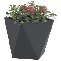 Produktbild för Planteringskärl Antracit 30 x 30 x 30 cm Stål