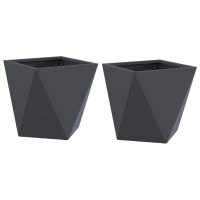 Produktbild för Planteringskärl 2 pcs Antracit 30 x 30 x 30 cm Stål
