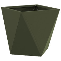 Produktbild för Planteringskärl 2 pcs Olivgrön 30 x 30 x 30 cm Stål