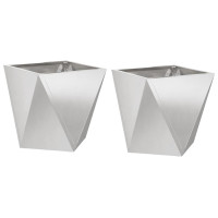 Produktbild för Planteringskärl 2 pcs Silver 30 x 30 x 30 cm Rostfritt stål