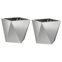 Produktbild för Planteringskärl 2 pcs Silver 30 x 30 x 30 cm Galvaniserat Stål