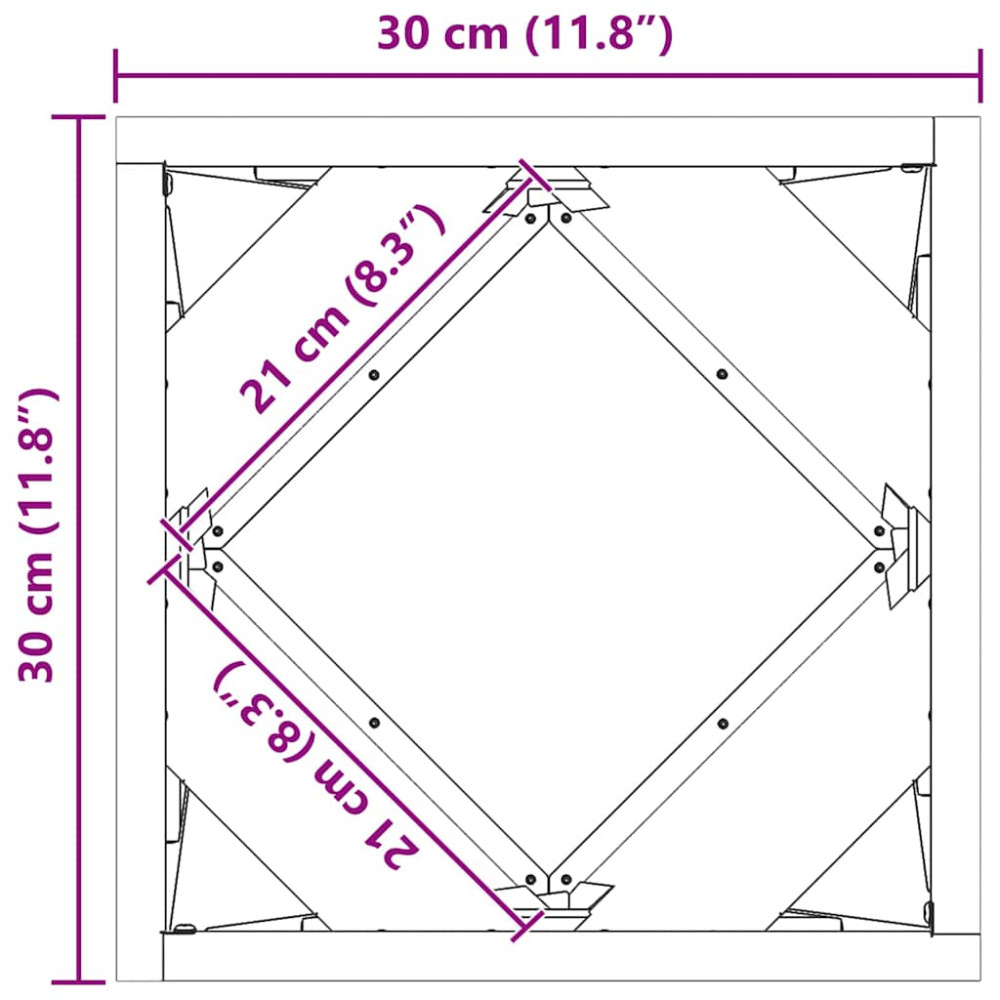 Produktbild för Planteringskärl Rostig 30 x 30 x 30 cm Väderbeständig stål