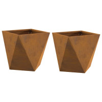 Produktbild för Planteringskärl 2 st Rostig 30 x 30 x 30 cm Väderbeständig stål