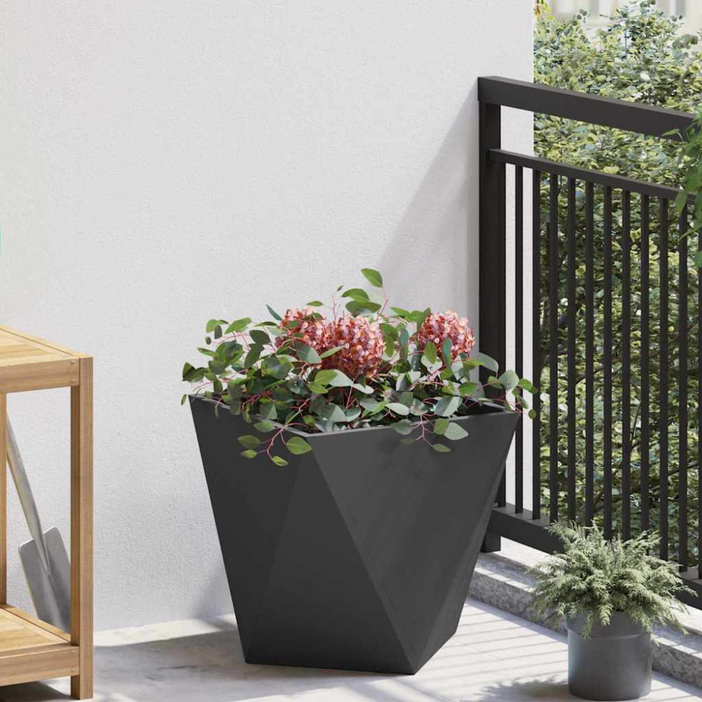 Produktbild för Planteringskärl Svart 40 x 40 x 40 cm Stål