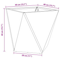 Produktbild för Planteringskärl 2 pcs Svart 40 x 40 x 40 cm Stål