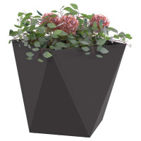 Produktbild för Planteringskärl 2 pcs Svart 40 x 40 x 40 cm Stål